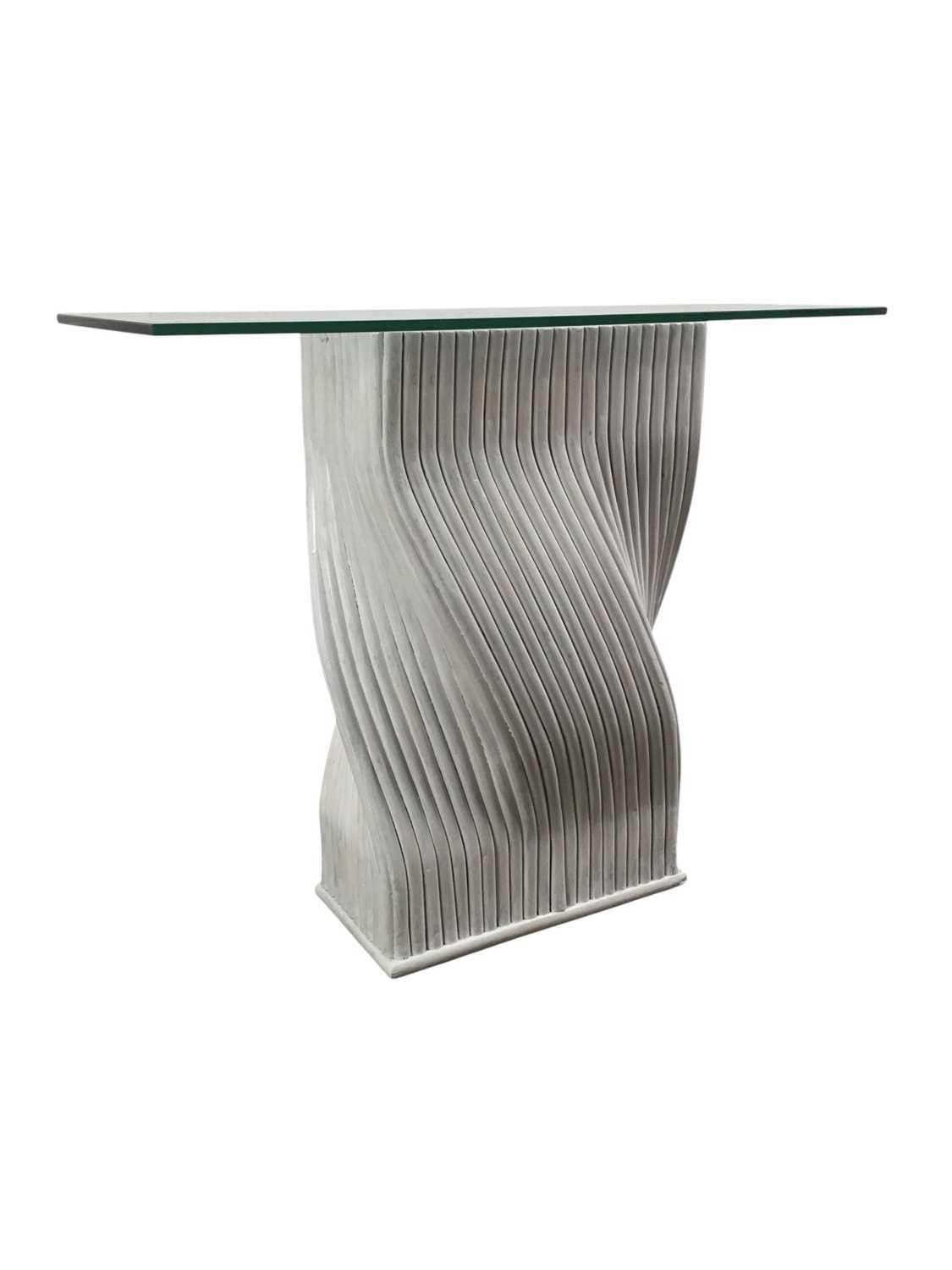 Lot 455 - PAIR OF MAGUIRES BAMBOO CONSOLE TABLES