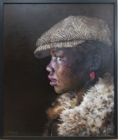 Lot 125 - * ANGELA HYND, HER GRANDFATHER'S HAT oil on...