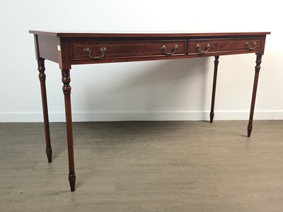 Lot 605 - REPRODUCTION INLAID MAHOGANY CONSOLE TABLE