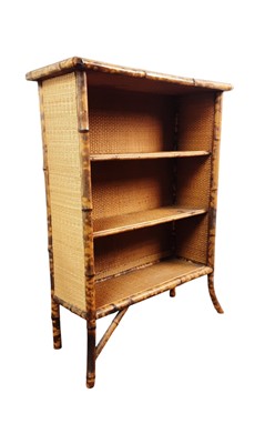 Lot 628 - BAMBOO OPEN BOOKCASE