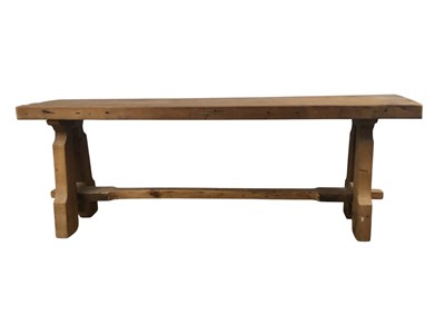 Lot 634 - PINE REFECTORY STYLE OBLONG TABLE