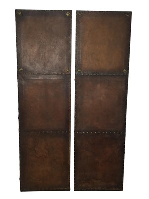 Lot 555 - FOUR PANEL LEATHER SCREEN
