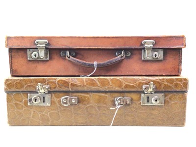 Lot 632 - VINTAGE CROCODILE LEATHER CASE