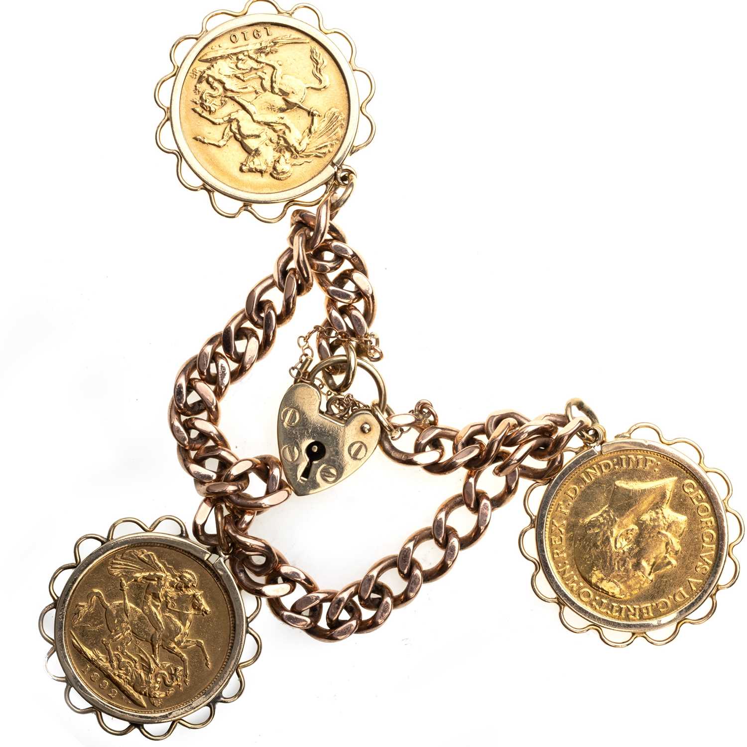 Lot 147 - GOLD SOVEREIGN BRACELET