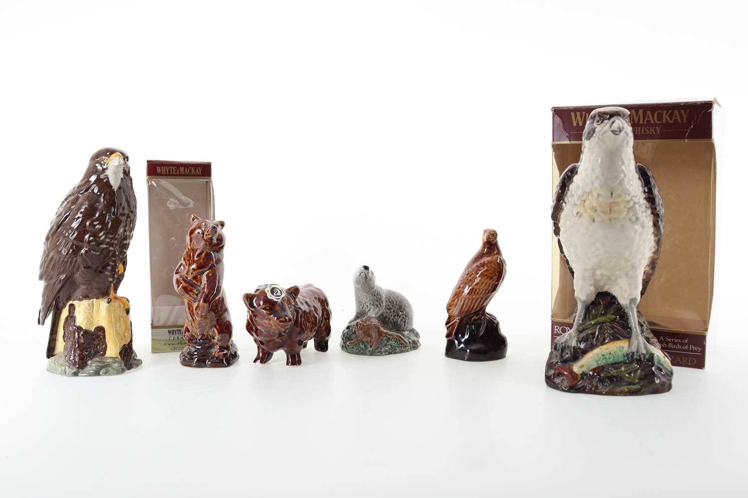 Lot 268 - 6 CERAMIC WHISKY DECANTERS