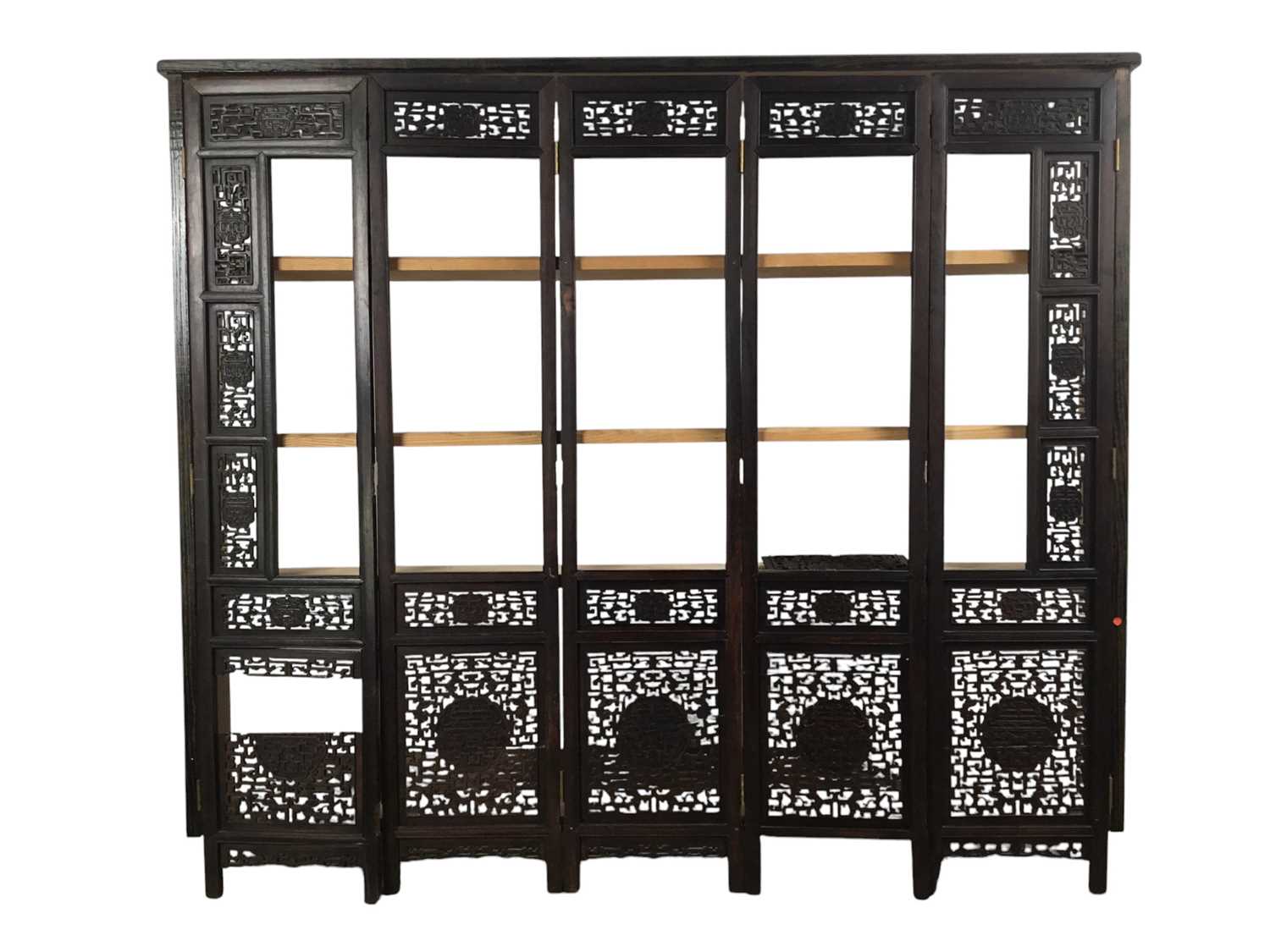 Lot 698 - CHINESE FIVE PANEL DRESSING SCREEN