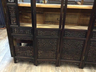 Lot 698 - CHINESE FIVE PANEL DRESSING SCREEN