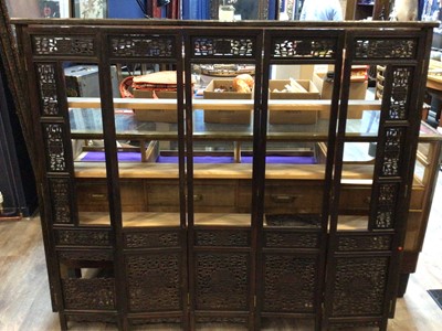 Lot 698 - CHINESE FIVE PANEL DRESSING SCREEN