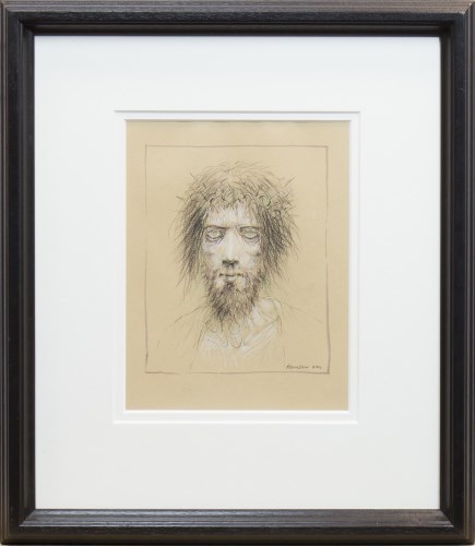 Lot 136 - * PETER HOWSON OBE, DEVOTION mixed media on...