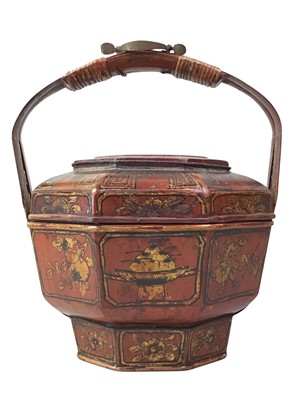 Lot 351 - TWO CHINESE DECORATIVE LUNCH BOXES