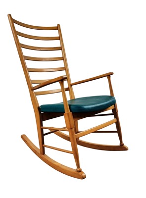 Lot 697 - MID CENTURY BEECH ROCKING CHAIR