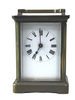 Lot 707 - VICTORIAN BRASS CARRIAGE CLOCK