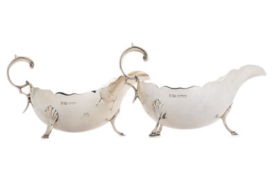 Lot 1067 - PAIR OF GEORGE V SILVER SAUCE BOATS
