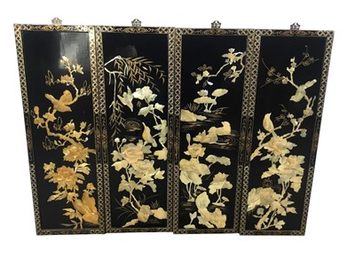 Lot 722 - SET OF FOUR JAPANESE LACQUERED PANELS