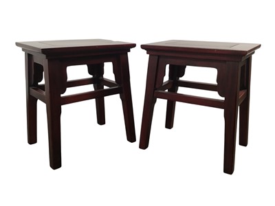 Lot 725 - TWO CHINESE HARDWOOD OCCASIONAL TABLES