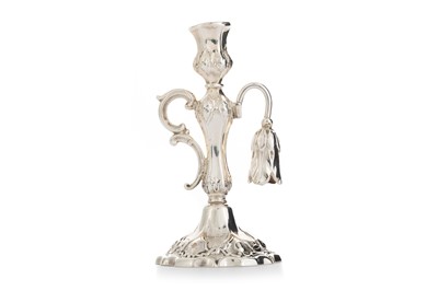 Lot 1072 - VICTORIAN SILVER CHAMBERSTICK