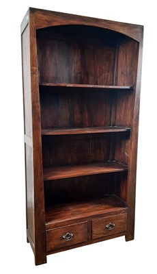 Lot 757 - HARDWOOD OPEN BOOKCASE