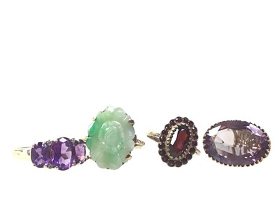 Lot 783 - THREE GEM SET RINGS