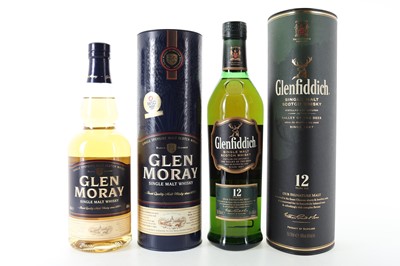 Lot 283 - GLEN MORAY AND GLENFIDDICH 12 YEAR OLD