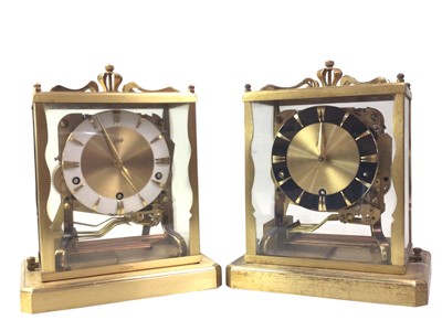 Lot 767 - TWO GERMAN BRASS MANTEL CLOCKS
