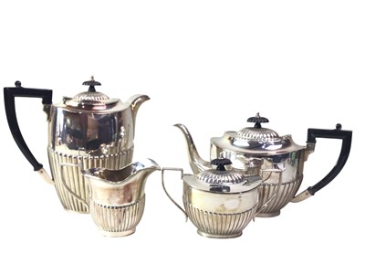 Lot 772 - SILVER PLATED FOUR PIECE TEA AND COFFEE SERVICE