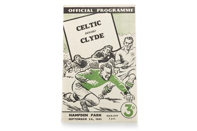 Lot 1708 - CELTIC F.C. V CLYDE F.C. GLASGOW CUP FINAL FOOTBALL PROGRAMME