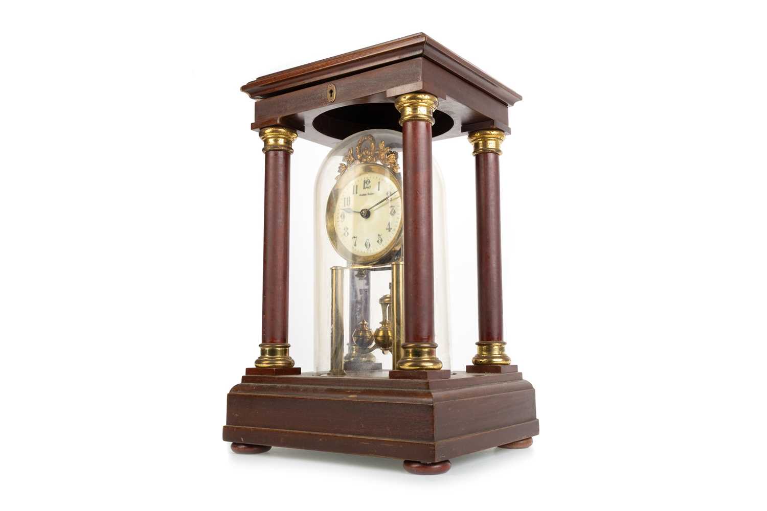 Lot 979 - GUSTAV BECKER TORSION PORTICO MANTEL CLOCK