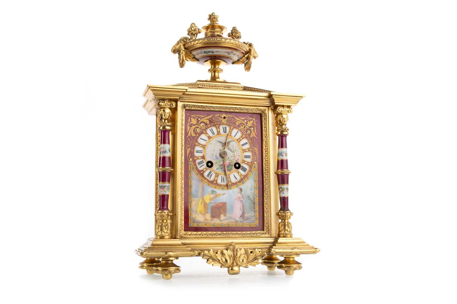 Lot 984 - FRENCH STYLE MANTEL CLOCK