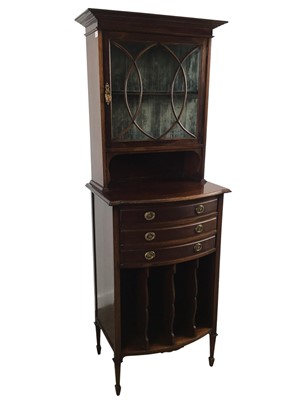 Lot 809 - MAHOGANY MUSIC CABINET DISPLAY CASE