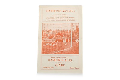 Lot 1712 - HAMILTON F.C. V CLYDE F.C. SCOTTISH LEAGUE DIVISION 'A' FOOTBALL PROGRAMME
