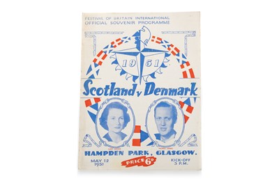 Lot 1715 - SCOTLAND V DENMARK FESTIVAL OF BRITAIN INTERNATIONAL FOOTBALL PROGRAMME