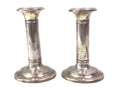 Lot 814 - PAIR OF SILVER CANDLESTICKS