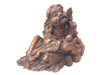 Lot 820 - CARVED WOOD FIGURE