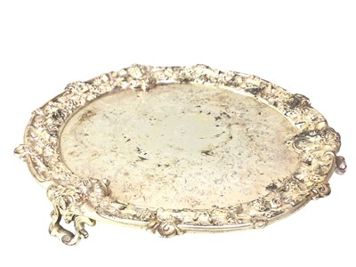 Lot 832 - GEORGIAN STYLE WHITE METAL SALVER