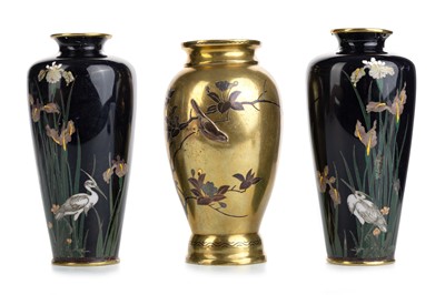 Lot 1541 - PAIR OF JAPANESE CLOISONNE VASES