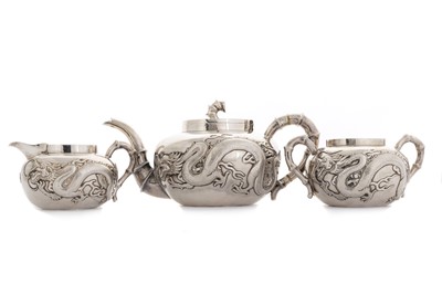 Lot 1547 - CHINESE SILVER TEA SERVICE