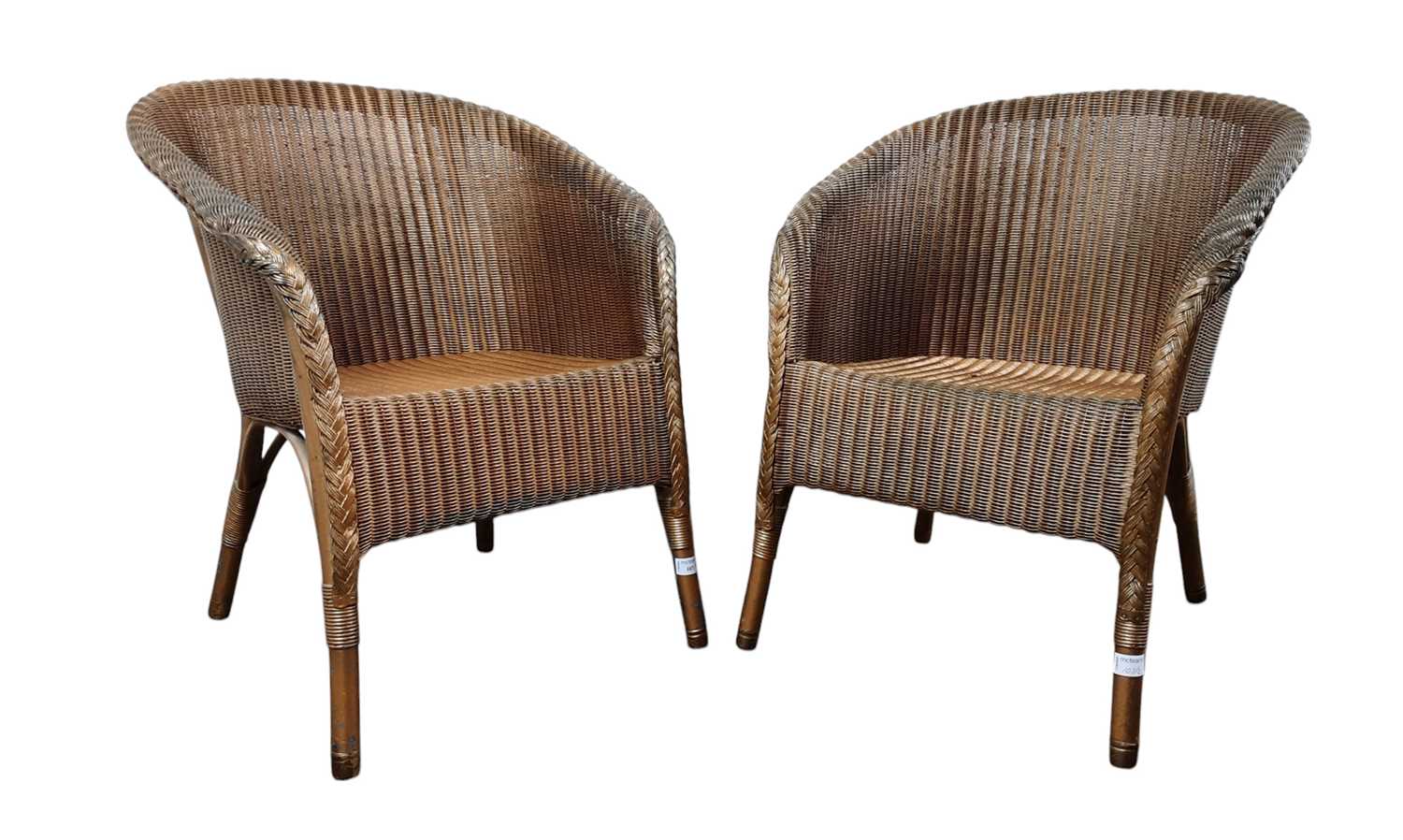 Lot 107 - PAIR OF LLOYD LOOM BEDROOM CHAIRS