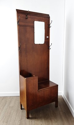 Lot 117 - OAK VENEER HAT AND COAT STAND