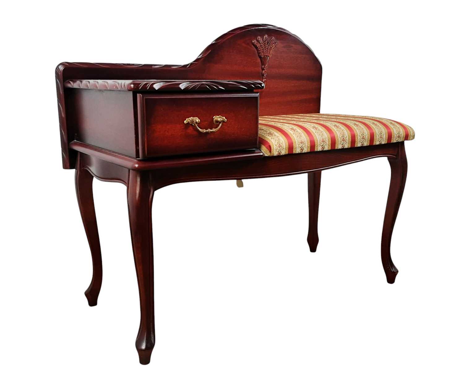 Lot 118 - REPRODUCTION MAHOGANY TELEPHONE TABLE / SEAT