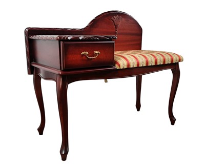 Lot 118 - REPRODUCTION MAHOGANY TELEPHONE TABLE / SEAT