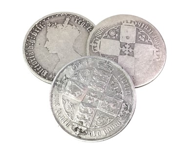 Lot 163 - THREE VICTORIA GOTHIC FLORINS