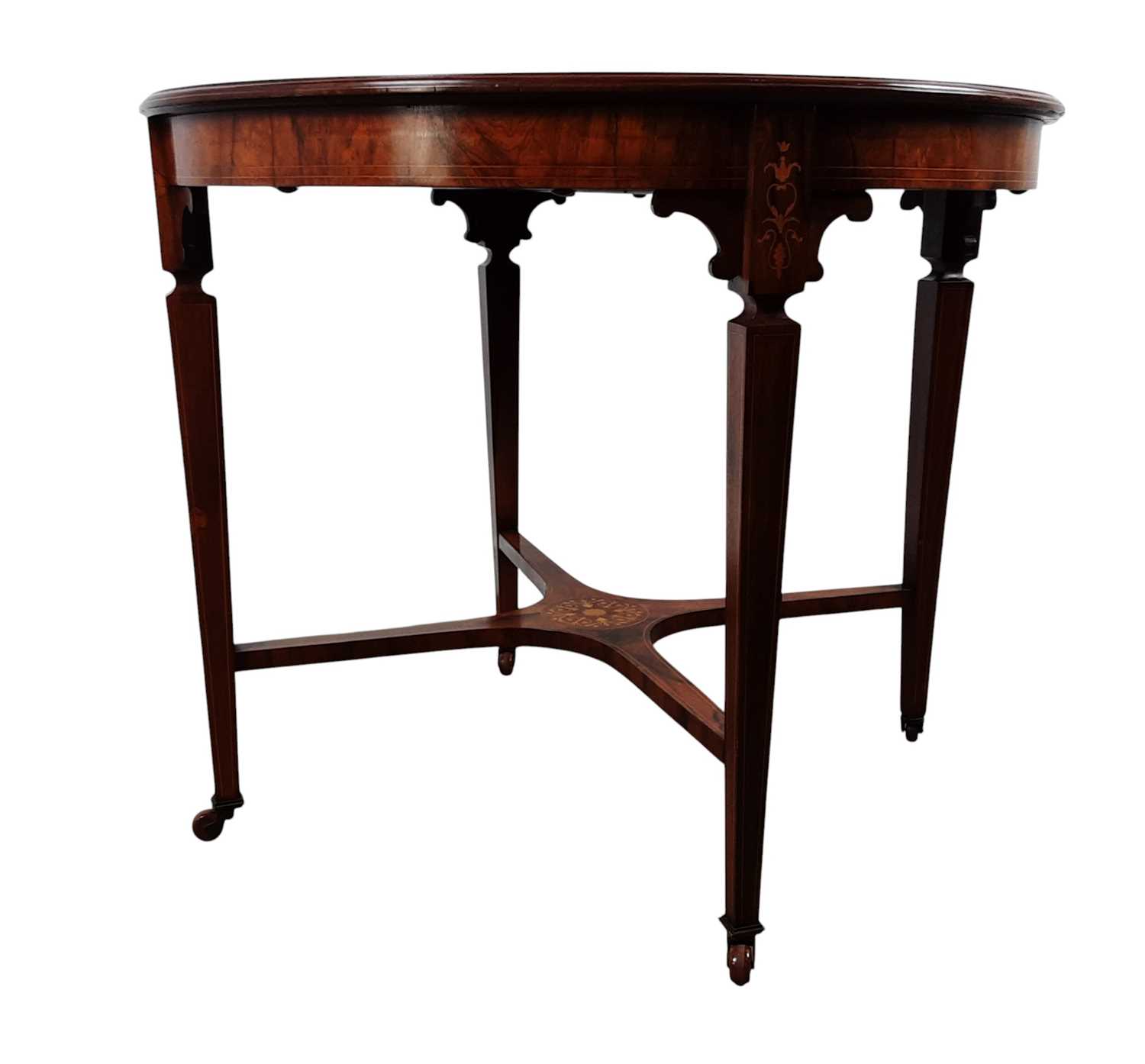 Lot 1250 - ROSEWOOD INLAID OCCASIONAL TABLE