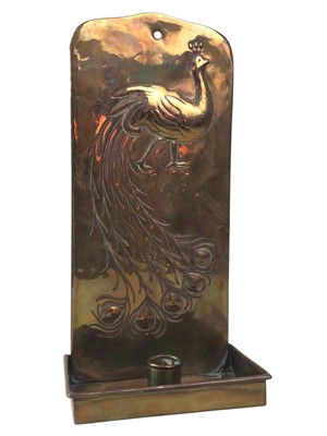 Lot 275 - ARTS & CRAFTS BRASS CANDLE SCONCE