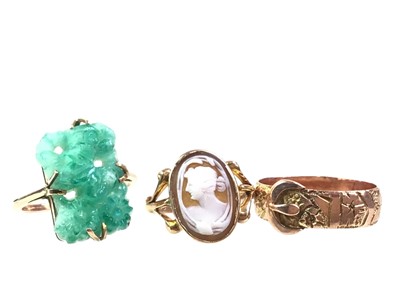 Lot 280 - THREE DRESS RINGS