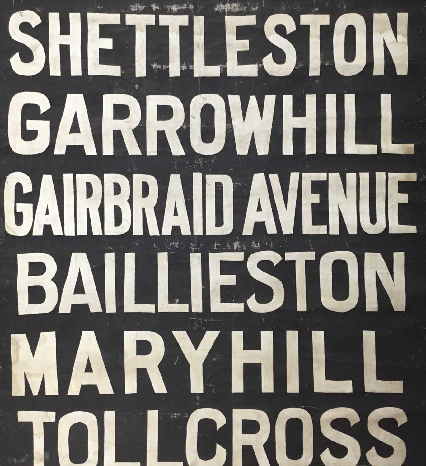 Lot 199 - 1950s GLASGOW TRAM DESTINATION BLIND