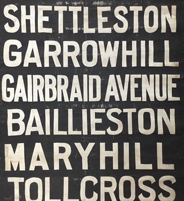 Lot 199 - 1950s GLASGOW TRAM DESTINATION BLIND
