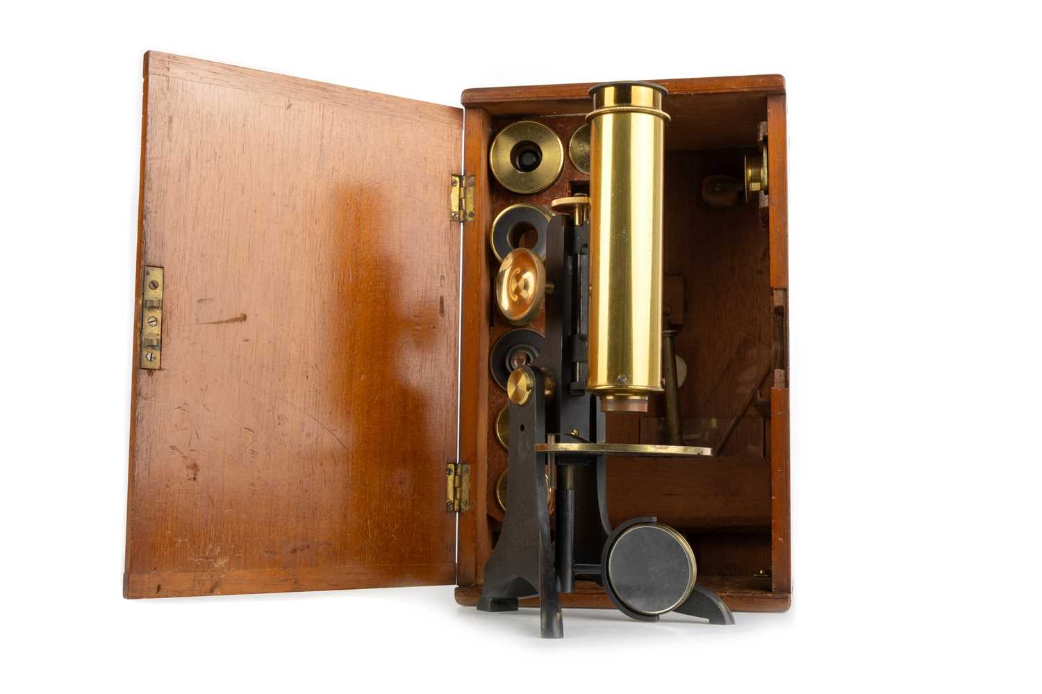 Lot 986 - VICTORIAN BRASS MICROSCOPE BY C. COLLINS OF LONDON