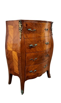 Lot 214 - FRENCH KINGWOOD AND WALNUT COMMODE