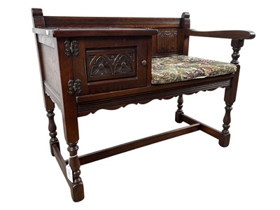 Lot 288 - OAK TELEPHONE TABLE / SEAT
