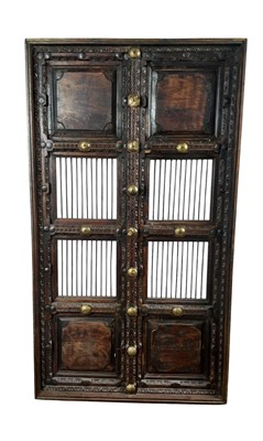 Lot 314 - CARVED AND SLATTED WOOD SHUTTER PANEL
